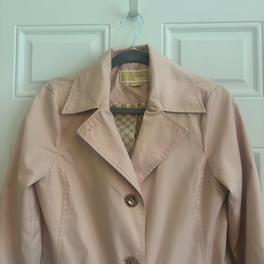 MICHAEL Michael Kors Soft Pink Single-Breasted Trench Coat - Picture 7 of 15